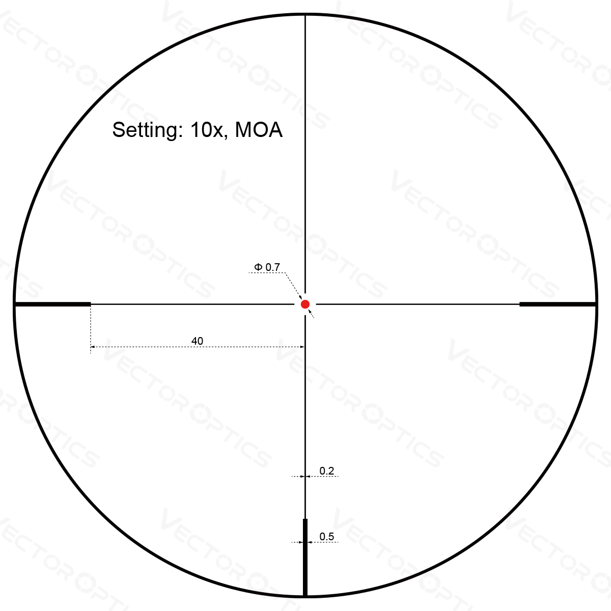 Vector Optics Forester 2-10x40SFP luneta para carabina