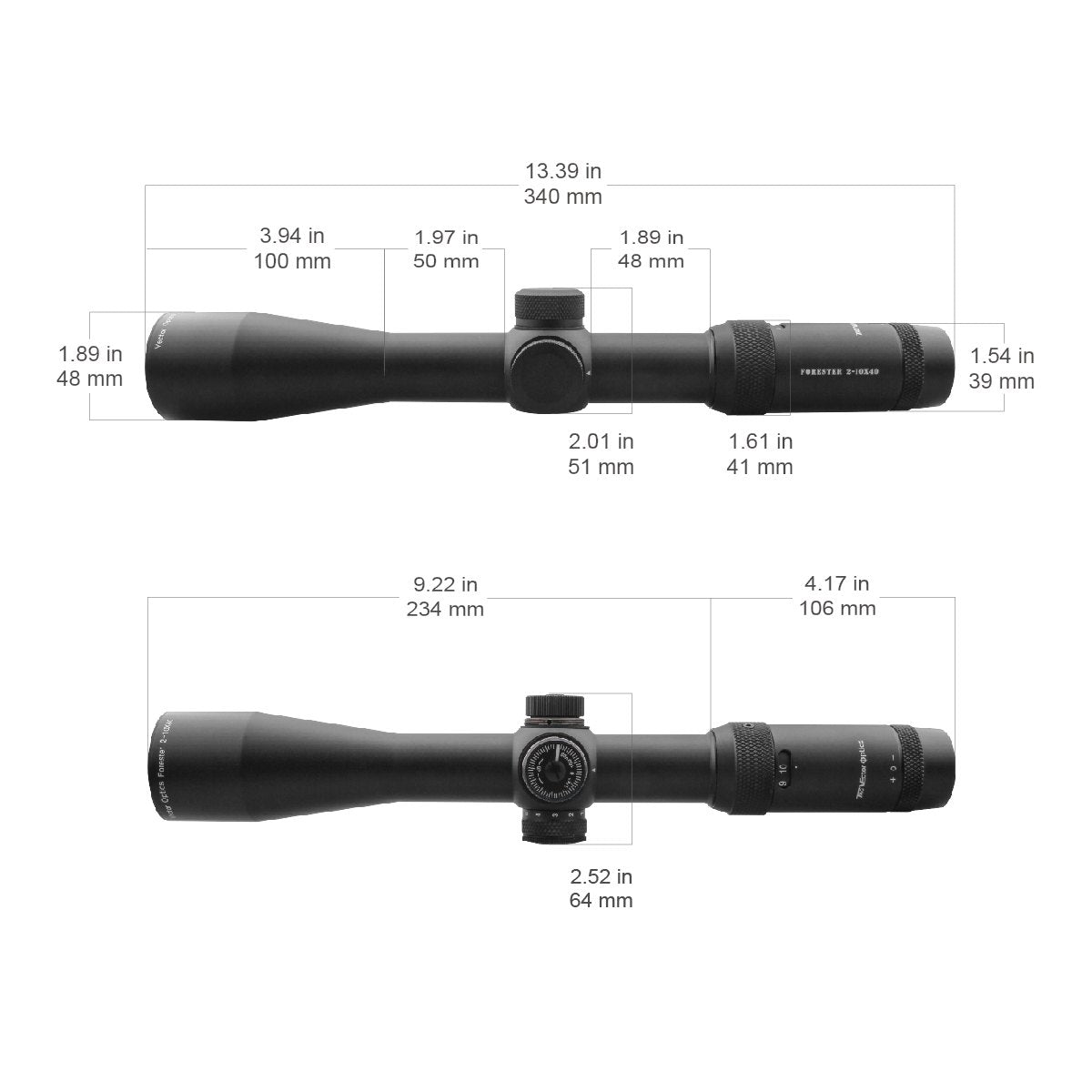 Vector Optics Forester 2-10x40SFP luneta para carabina