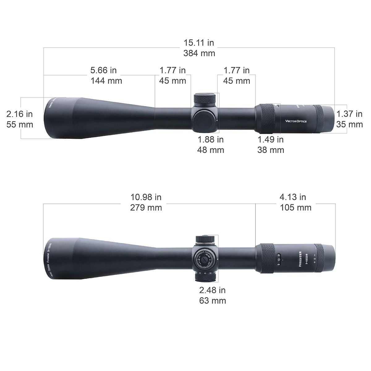 Vector Optics Forester 3-15x50SFP luneta para rifle Vector Optics