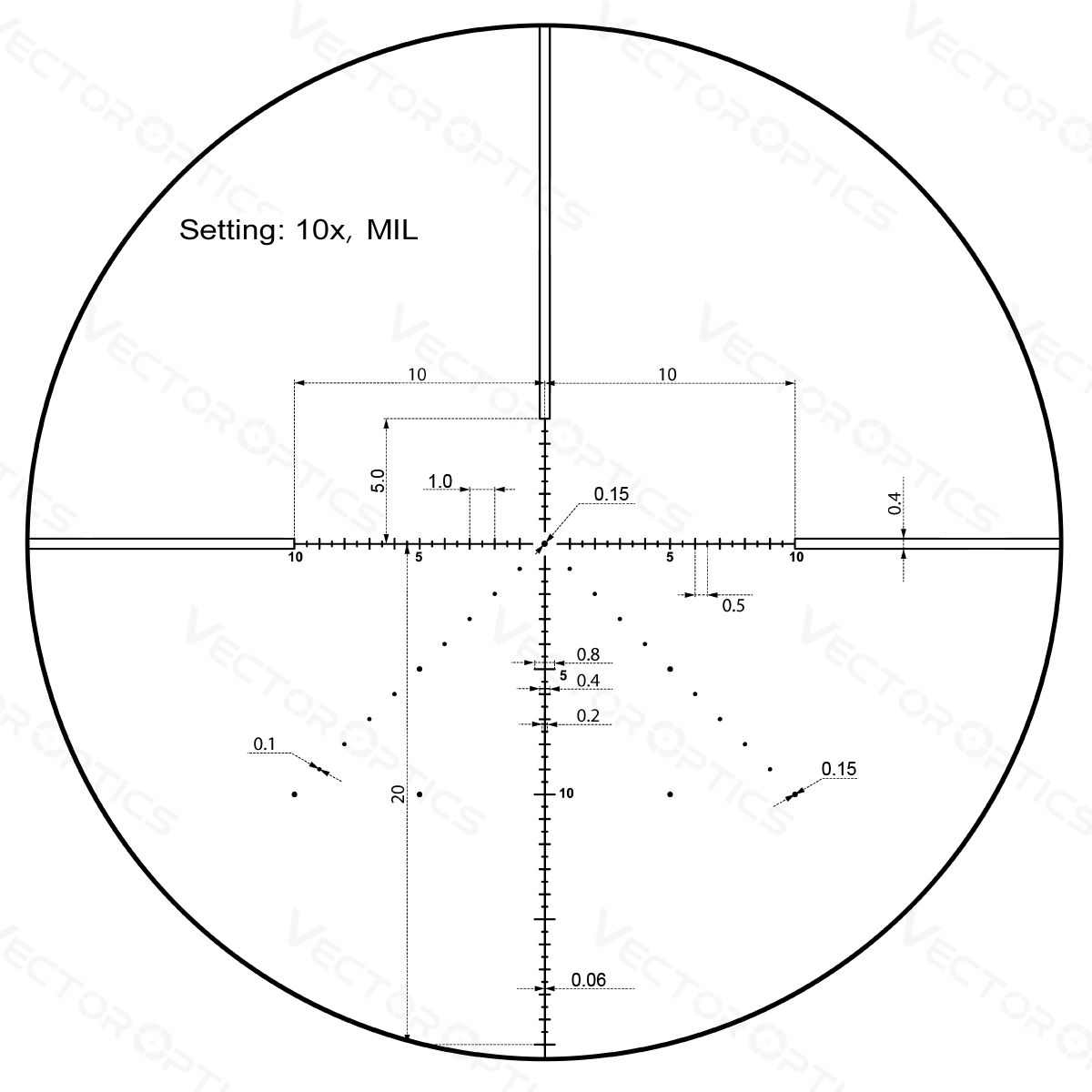 Vector Optics Veyron 10x44 SFP luneta compacta para carabina