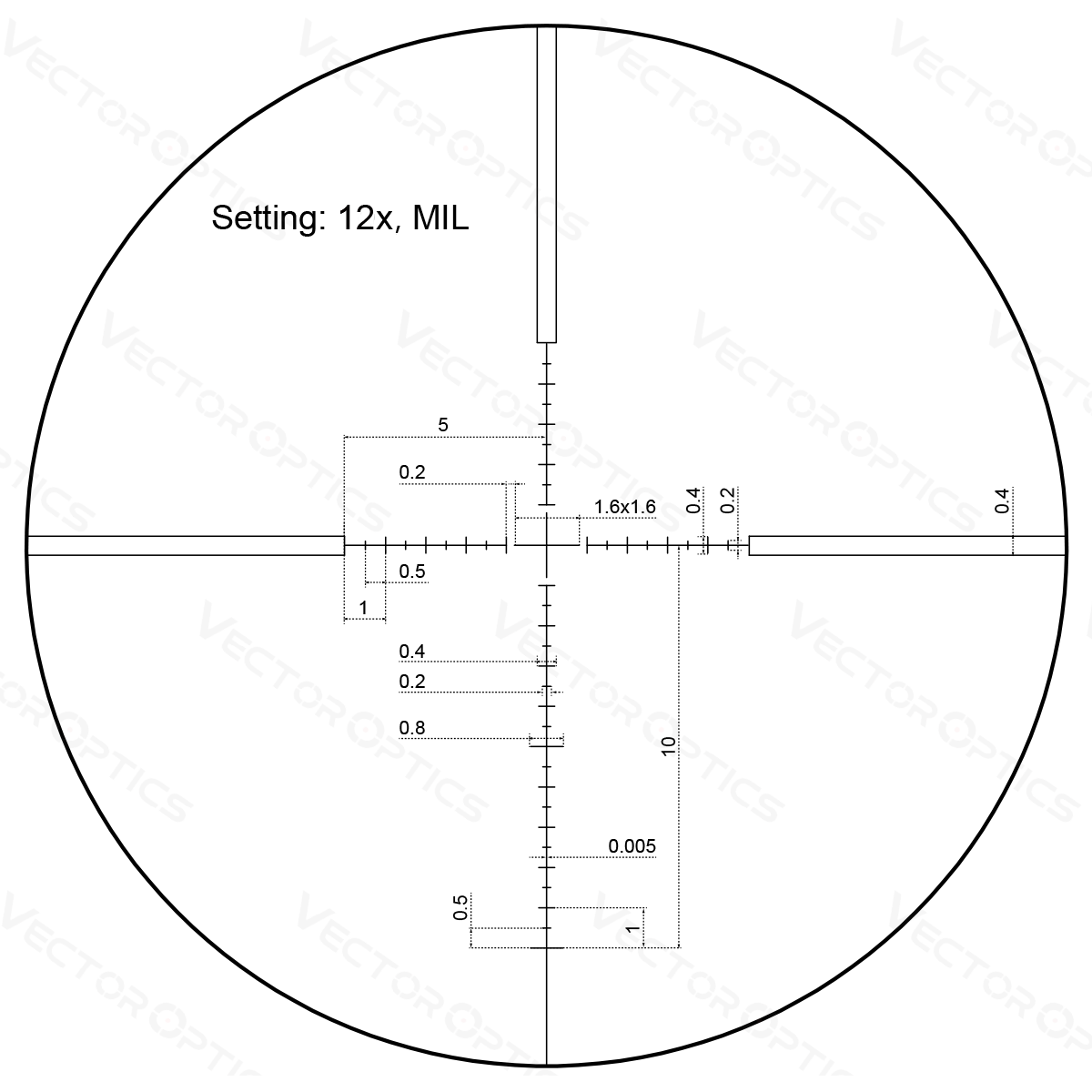 Vector Optics Veyron 3-12x44 SFP luneta compacta para carabina