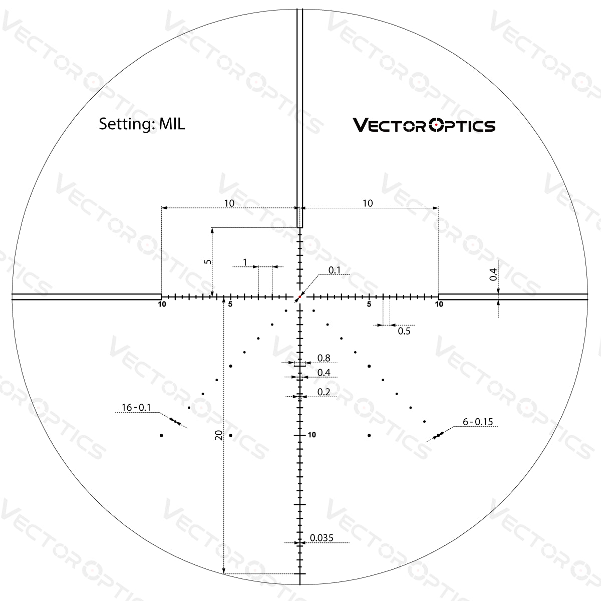 Vector Optics Veyron 6-24x44 IR First Focal Plane Illuminated luneta para rifle Vector Optics