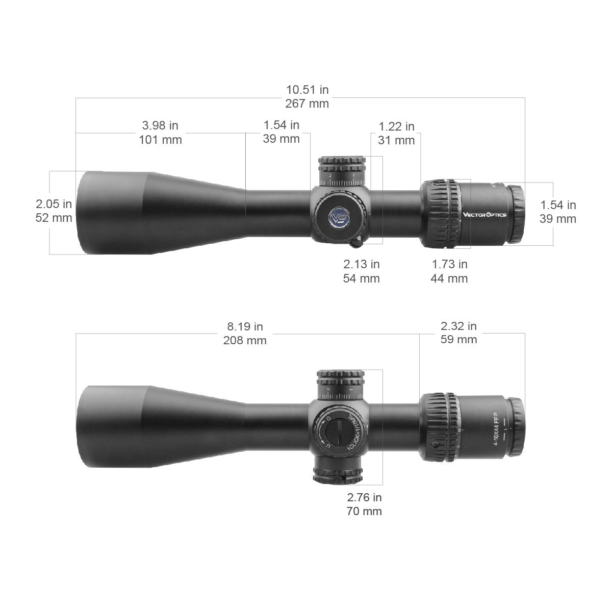 Vector Optics Veyron 4-16x44 FFP mira telescópica para rifle