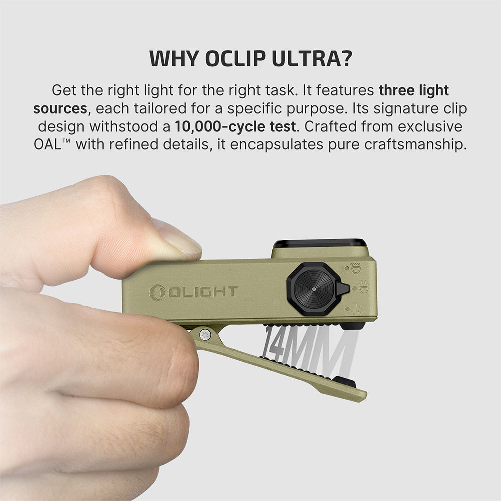 Olight Oclip Ultra | lanterna EDC 3 em 1 com clip | 530 lm - Olive Green