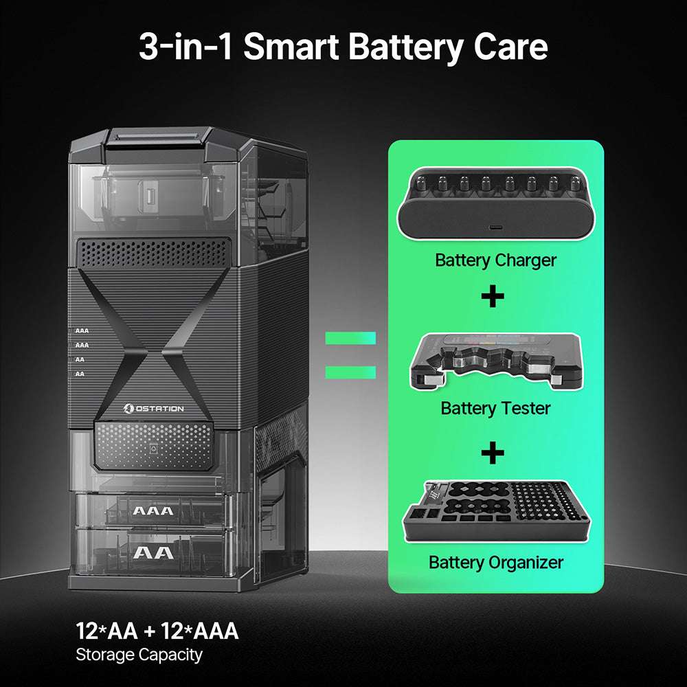 Olight Ostation 2 | carregador inteligente de pilhas AA/AAA | 3-em-1