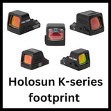 Miras de ponto vermelho com footprint Holosun K-series