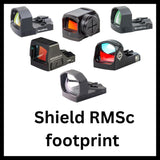 Miras de ponto vermelho com footprint Shield RMSc