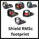 Miras de ponto vermelho com footprint Shield RMSc