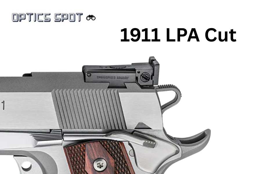Conjunto de mira ajustável 1911 [LPA Cut] com fibra ótica 
