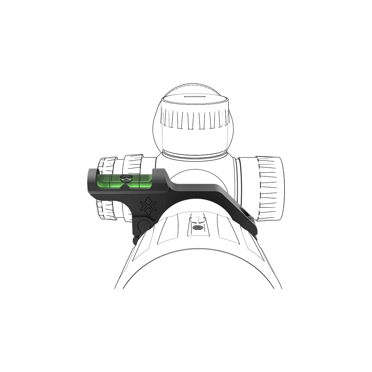 nível de bolha offset de 1 polegada [25.4 mm] para luneta de rifle