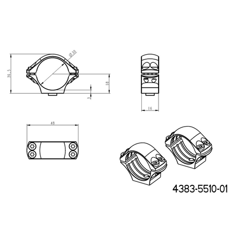 30mm scope rings | two-piece Picatinny QD Ergo base JK-N