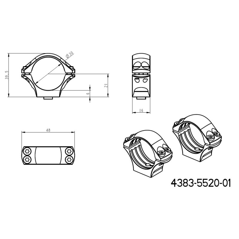 30mm scope rings | long Picatinny QD Ergo base JK-N