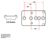 Espingarda universal / rifle [.670" Raio] montagem para red dot | Pegada Trijicon RMR 