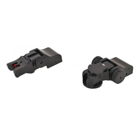 Miras dobráveis ajustáveis para base Picatinny [AR-15 M4 & other] | com fibra ótica