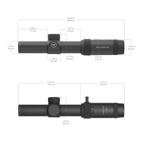 Vector Optics Forester 1-4x24SFP luneta para carabina