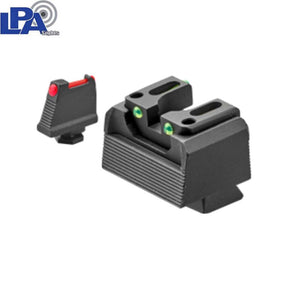 Altas miras semi-ajustáveis para Glock MOS [G17 MOS G19 MOS & other] | com fibra ótica