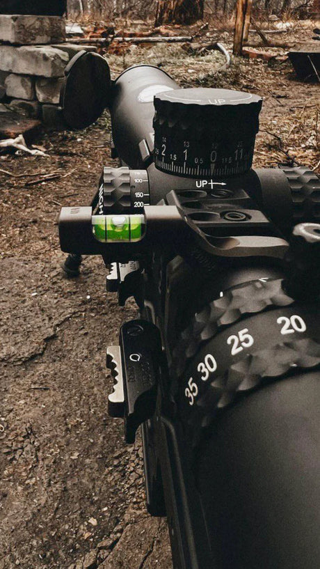 Nível de bolha offset para luneta de rifle