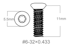Conjunto de parafusos 3pcs | 6-32x0.433’’ [T10]