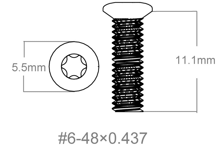 Conjunto de parafusos 3 peças | 6-48x0.437" [T10] 