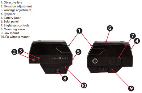 Sightmark Volta Solar Mira de ponto vermelho
