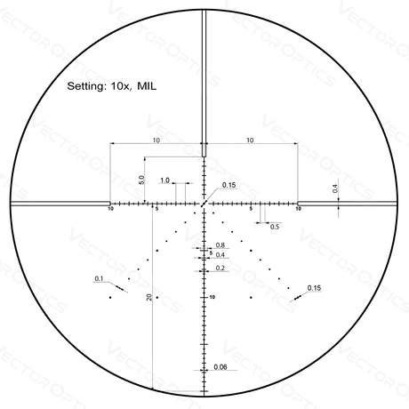 Vector Optics Veyron 10x44 SFP luneta compacta para carabina