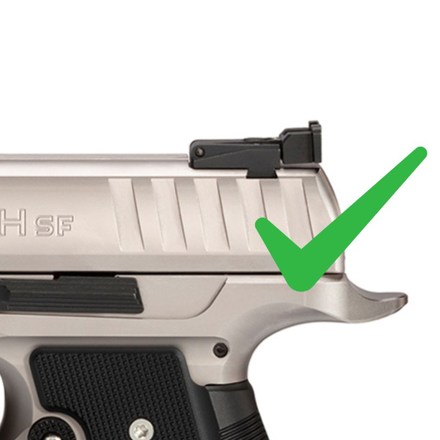 Walther Q5 Match SF corte para alça de mira ajustável