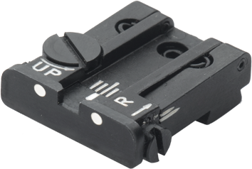 Alça de mira ajustável para Glock [G17 G19 G26 & other] | pontos brancos