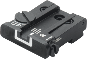 Alça de mira ajustável para Glock [G17 G19 G26 & other] | linhas brancas
