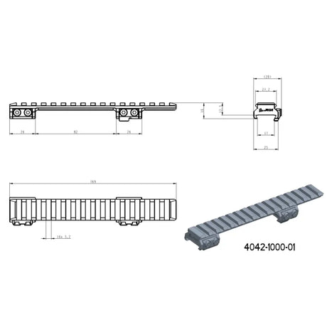 CZ 500 & CZ 557 trilho Picatinny | Long