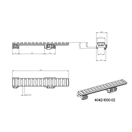 CZ 550 & CZ 557 trilho Picatinny | Curto