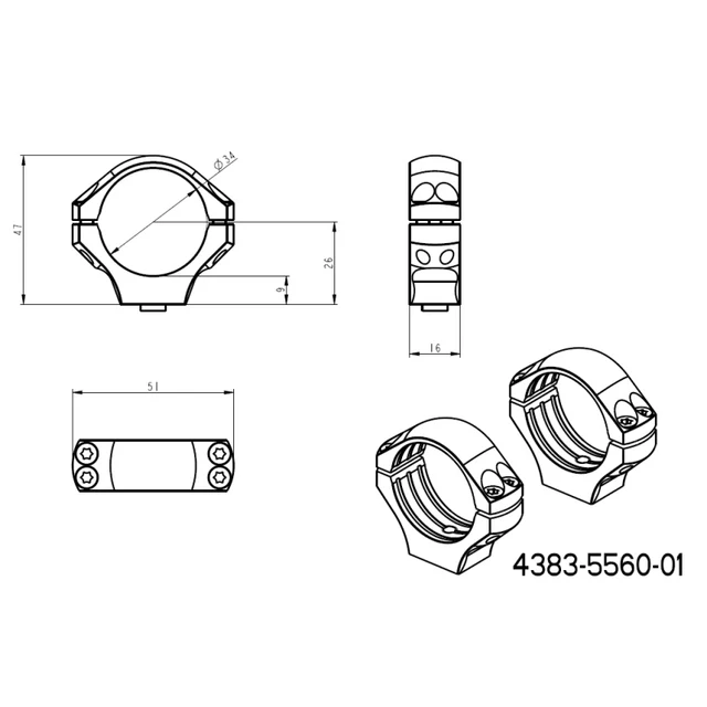 34mm anéis para luneta | base tática Picatinny QD longa 
