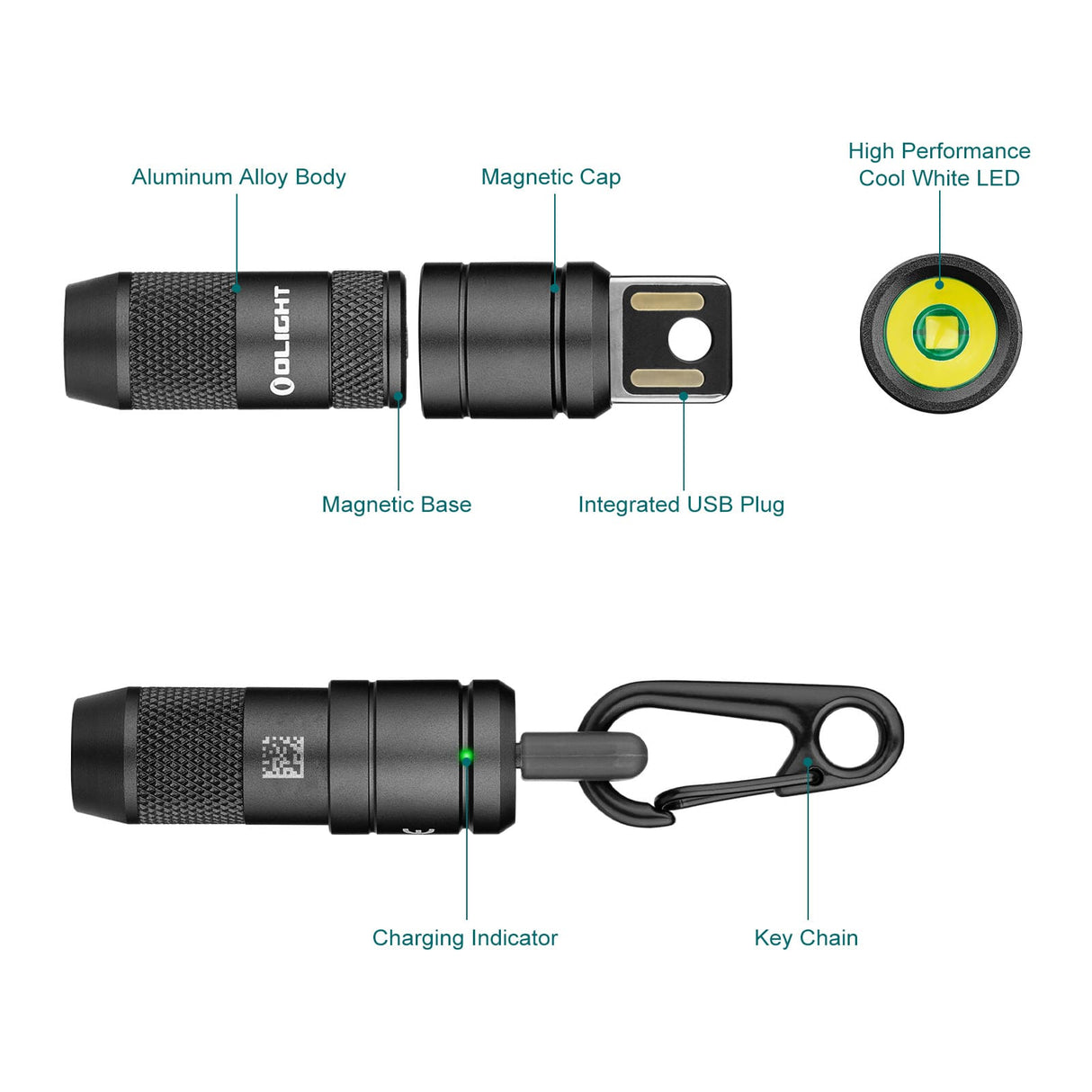 Olight imini 2 | mini lanterna recarregável de porta-chaves | 50 lm