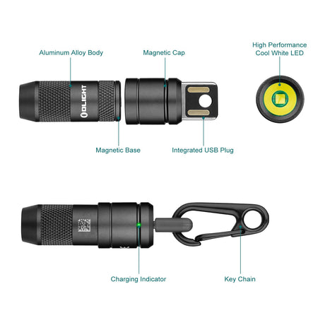 Olight imini 2 | mini lanterna recarregável de porta-chaves | 50 lm