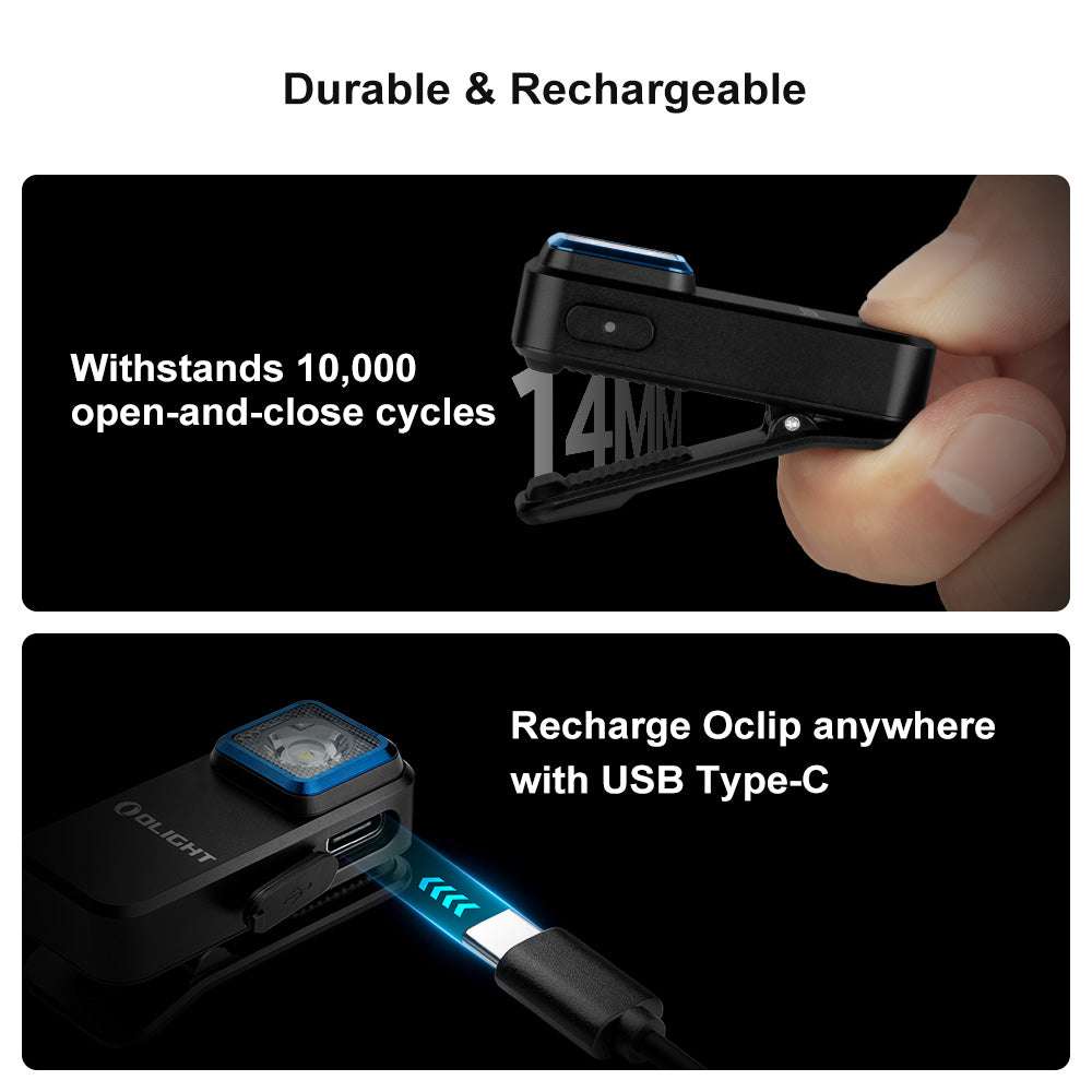 Olight Oclip | luz de clipe EDC recarregável | 300 lm - Preto