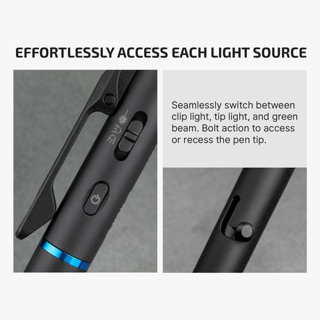 Olight O’Pen 3 | caneta-lanterna multifuncional | 120 lm + laser verde - Preto