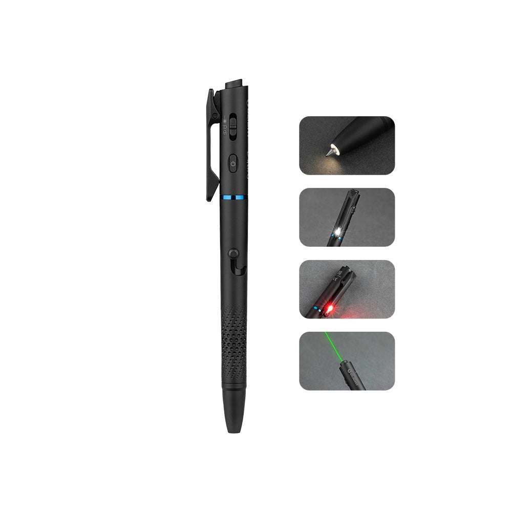 Olight O’Pen 3 | caneta-lanterna multifuncional | 120 lm + laser verde - Preto