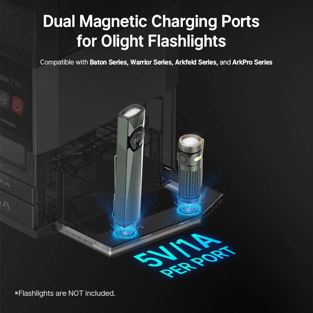 Olight Ostation 2 Pro | carregador inteligente de pilhas AA/AAA | 3-em-1