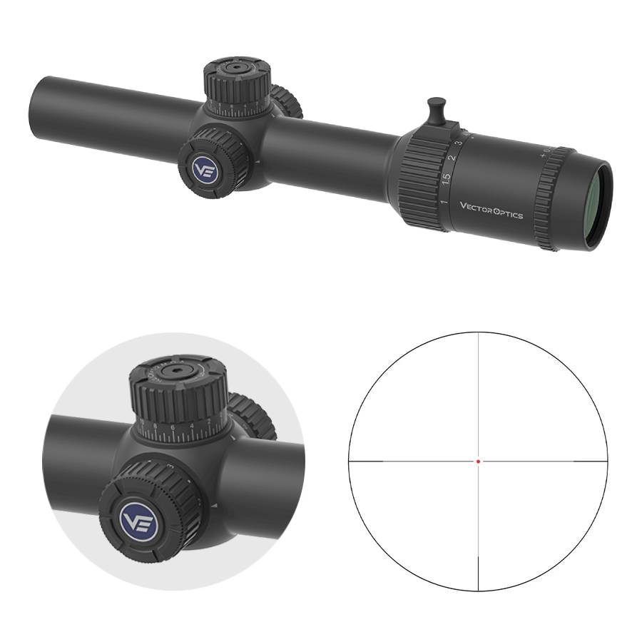 Vector Optics Forester 1-8x24 luneta SFP com fibra ótica para carabina