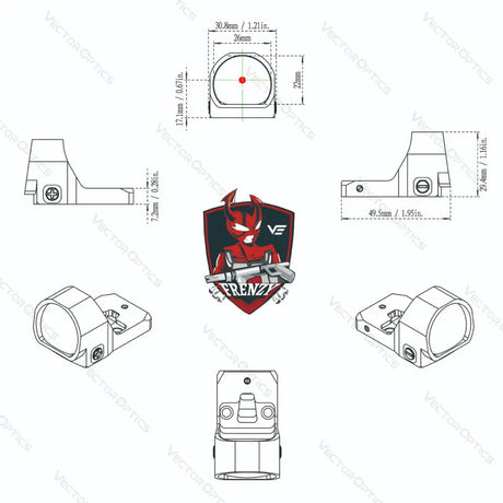Vector Optics Frenzy 1x22x26 MOS mira de ponto vermelho