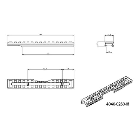 Brno ZKM 451 trilho Picatinny [steel] | 16 mm